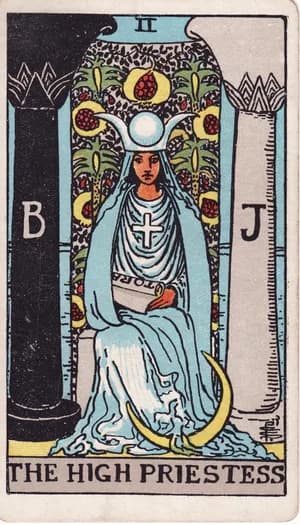 The High Priestess tarot card from the Rider-Waite-Smith deck