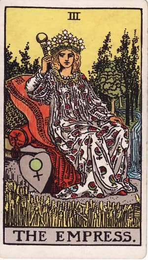 The Empress tarot card from the Rider-Waite-Smith deck