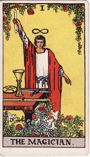 The Magician tarot card from the Rider-Waite-Smith deck