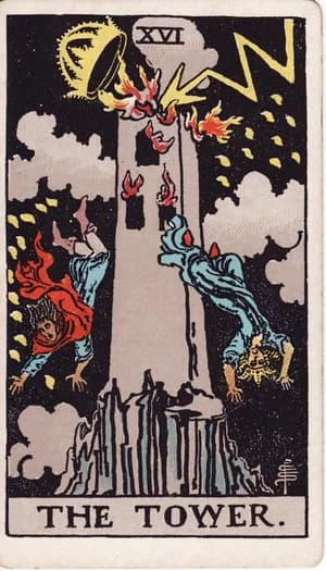 The Tower tarot card from the Rider-Waite-Smith deck