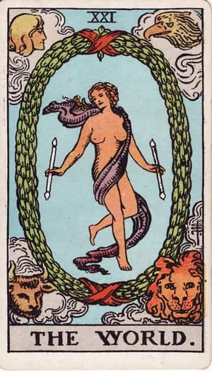 The World tarot card from the Rider-Waite-Smith deck
