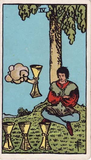 Four of Cups tarot card from the Rider-Waite-Smith deck