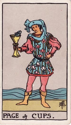 Page of Cups tarot card from the Rider-Waite-Smith deck