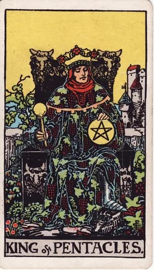 King of Pentacles tarot card from the Rider-Waite-Smith deck