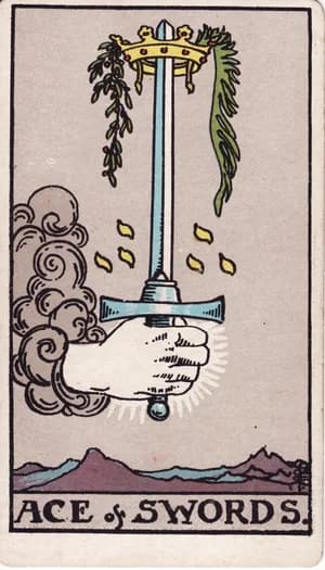 Ace of Swords tarot card from the Rider-Waite-Smith deck