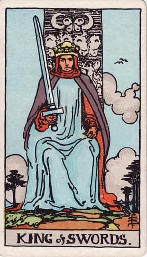 King of Swords tarot card from the Rider-Waite-Smith deck