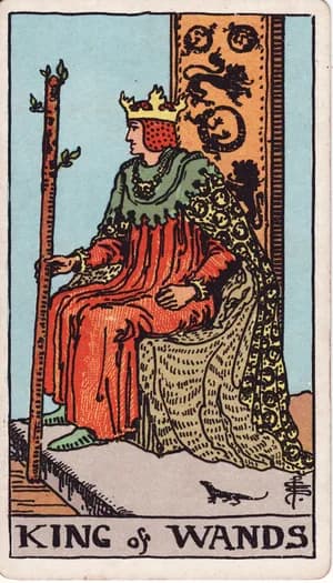 King of Wands tarot card from the Rider-Waite-Smith deck
