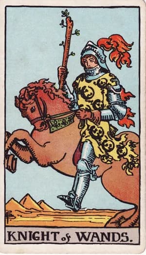 Knight of Wands tarot card from the Rider-Waite-Smith deck